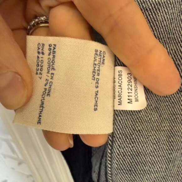 Marc by Marc Jacobs Black Waxed Denim Studded Jacket Women’s XS - Picture 6 of 7